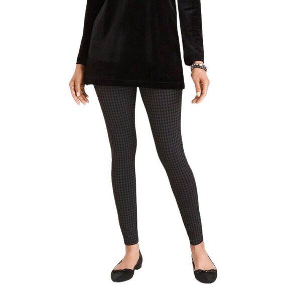 Chico's Houndstooth Print Ponte Luxe Mid Rise Leggings Pants size 12 Large - Picture 2 of 7